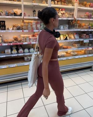 Bershka Technical Flared Pants - Orange