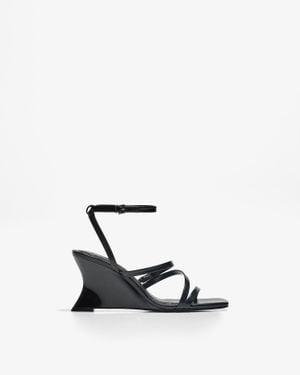 Bershka High-Heel Wedge Sandals - White