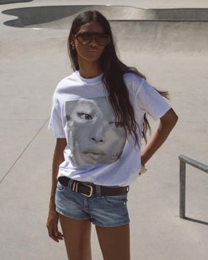 Bershka Jennie Short Sleeve T-Shirt - Gray