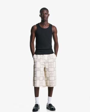 Bershka Baggy Bermuda Shorts - Natural