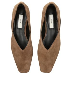 TOTEME Everyday Suede Flats - Black