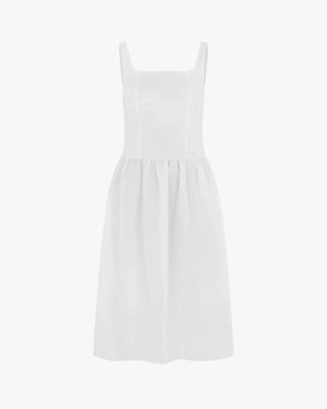 ALIGNE Rosia Drop Waist Linen Dress - White