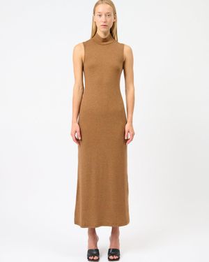 Leset Lauren Sleeveless Turtleneck Maxi Dress - White
