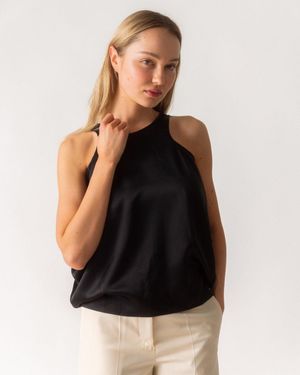 TOTEME Satin Drop Top - Black