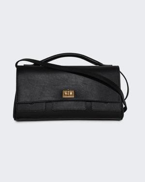 Balenciaga Bel Air Leather Clutch Bag - Black