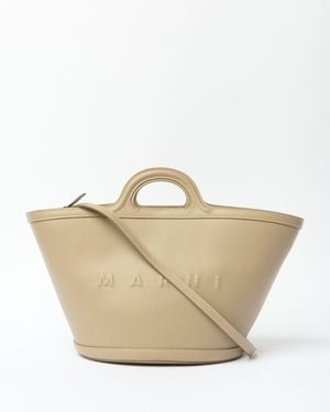 Marni Tropicalia Small Leather Tote - Natural