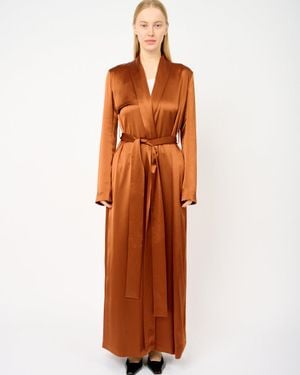 Galvan London Satin Trench Coat - Orange