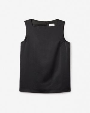 House of Dagmar Open Back Satin Top - Black