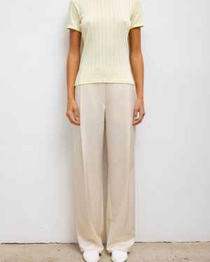 Leset Pointelle Slim Fit Tee - Natural