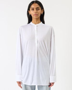 TOTEME Fluid Jersey Longline Blouse - White