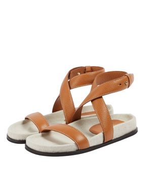 TOTEME The Leather Chunky Sandal - Brown