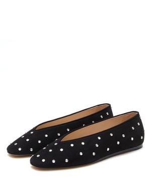 Le Monde Beryl Regency Slipper With Crystals - Black