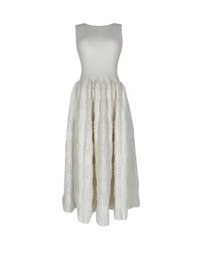 Alaïa Textured Sleeveless Midi Dress - White