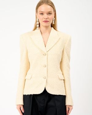 Magda Butrym Bouclé Blazer - Natural