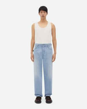 Bottega Veneta Jeans A Gamba Ampia - Blu