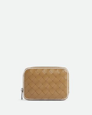 Bottega Veneta Pochette Intrecciato Teen Con Zip - Neutro