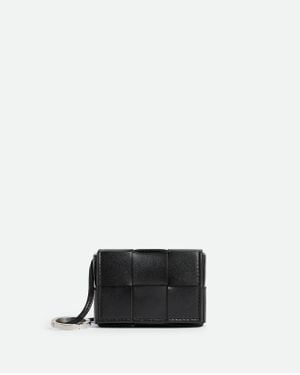 Bottega Veneta Custodia Per Airpods Cassette Con Tracolla - Nero