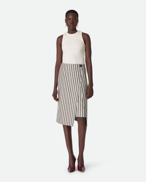 Bottega Veneta Gonna A Righe - Bianco