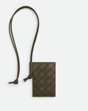 Bottega Veneta Porta Carte Intrecciato Stamp - Verde