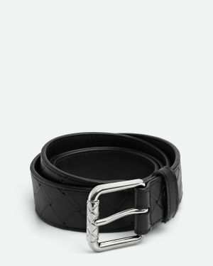 Bottega Veneta Cintura Intrecciato Stamp - Nero