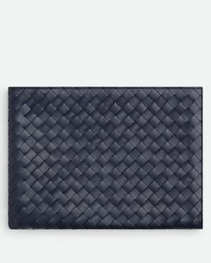 Bottega Veneta Pochette Intrecciato Piatta - Blu