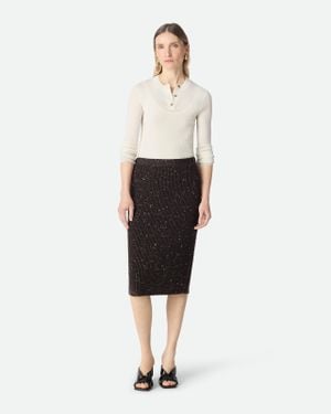Bottega Veneta Gonna A Coste Inglesi - Bianco