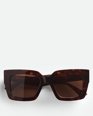 Bottega Veneta Classic Occhiali Da Sole Quadrati - Marrone