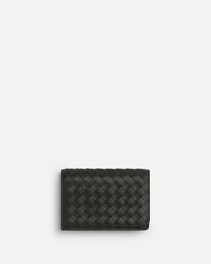 Bottega Veneta Porta Biglietti Da Visita Intrecciato Piccolo - Grigio