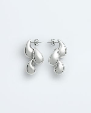 Bottega Veneta Orecchini Drop Con Catena - Bianco