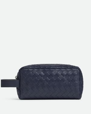 Bottega Veneta Pochette Da Viaggio Intrecciato - Blu