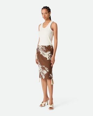 Bottega Veneta Gonna Con Stampa Cartolina Italiana - Bianco