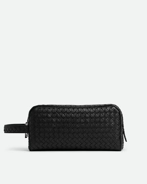 Bottega Veneta Pochette Da Viaggio Intrecciato Piccolo - Nero