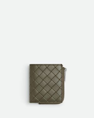 Bottega Veneta Portafoglio Intrecciato Stamp Bi-Fold - Verde