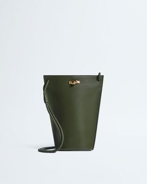 Bottega Veneta Borsa A Secchiello Per Smartphone Bacio - Verde