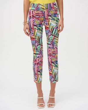 Joseph Ribkoff Multicolour Geometric Print Slim Trousers - Red
