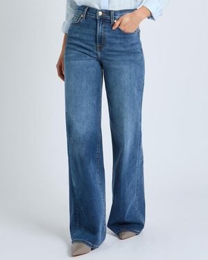 7 For All Mankind Lotta Wide Stretch Jeans - Blue