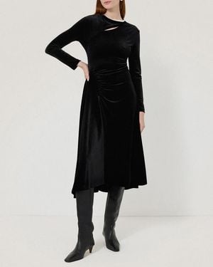 Jigsaw Velvet Ruched Dress - Black