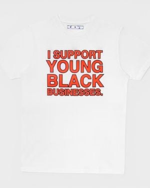 Off-White c/o Virgil Abloh Isybb "I Support Young Business" T-Shirt" - Red