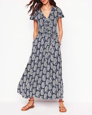 Boden Nicola Paisley Jersey Tea Midi Dress - Blue