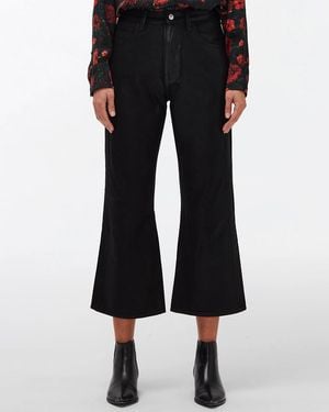 7 For All Mankind Coated Bootcut Cropped Jeans - Black