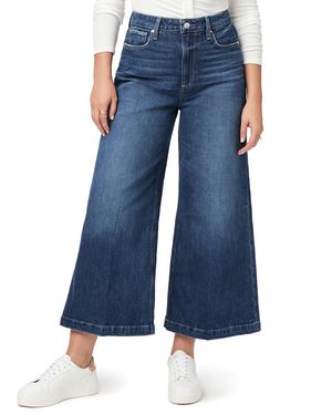 PAIGE Mid Frankie Exaggerated Culotte Trousers - Blue