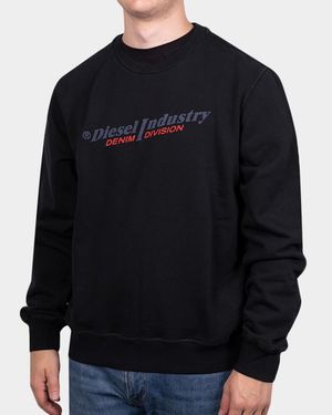 DIESEL S-Ginn Cotton Sweatshirt - Black