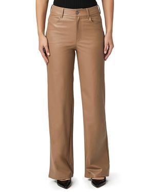 PAIGE Camel Sasha Coated Wide Leg Jeans - Brown
