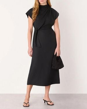Whistles Twist Waist Midi Dress - Black