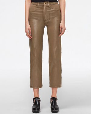 7 For All Mankind Logan Stove Pipe Super Shine Coating Jeans - Natural