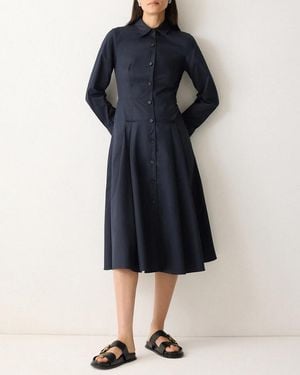 Jigsaw Panelled Shirt Dress - Blue