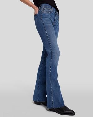 7 For All Mankind Mid Bootcut Studded Stretch Jeans - Blue