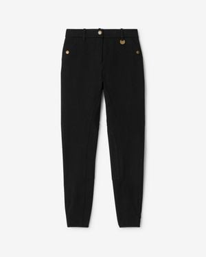 Burberry Herringbone Stretch Cotton Jodhpurs - Black