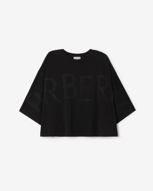 Burberry Logo Cotton Blend T-Shirt - Black