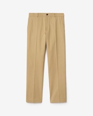 Burberry Cotton Twill Chinos - Natural